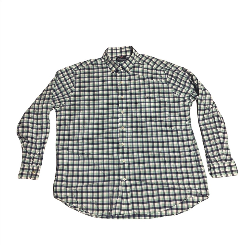 Vineyard Vines Slim Fit Tucker Shirt Flannel Mens XXL Plaid Button down Whale